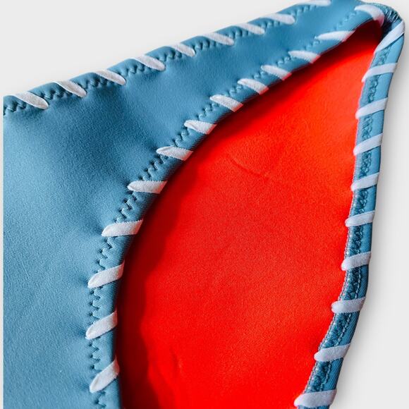 Triangl Neoprene Crochet Stitch Farrah Dusty Blue Bikini Bottom XS - Picture 3 of 11